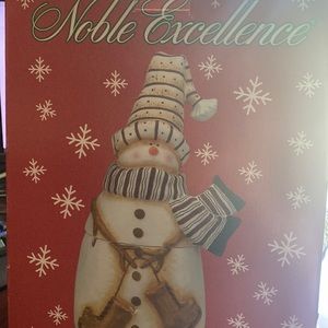 New in box, Noble Excellence SnowMates snowman cookie jar, ceramic